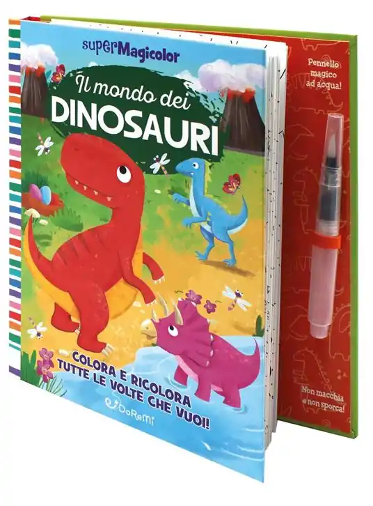 Il mondo dei dinosauri. Supermagicolor. Ediz. a colori. Ediz. a spirale. Con pennello magico ad acqua Promo Stagionale