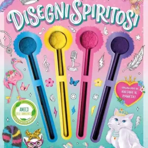 Acquista Ora Disegni spiritosi. Ediz. illustrata. Con 4 matite colorate con pompon