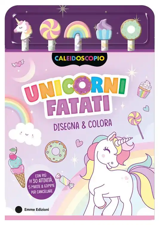 Unicorni fatati. Ediz. illustrata. Con 5 gomme sagomate. Con 5 matite colorate Spedizione Espresso