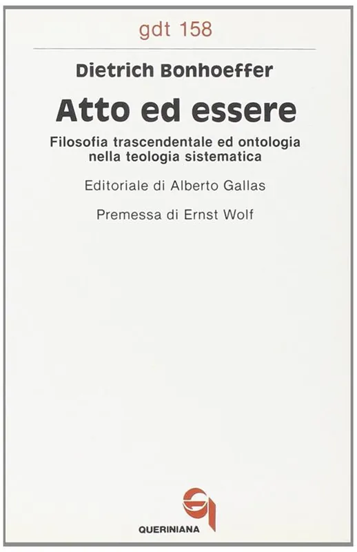 Ordina Subito Atto ed essere. Filosofia trascendentale ed ontologia nella teologia sistematica