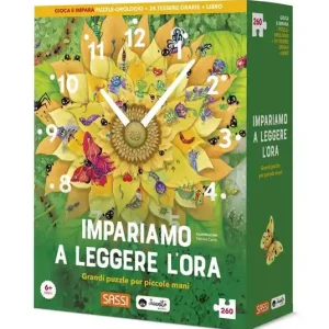 Nuova Collezione Impariamo a leggere l‘ora. Gioca e impara. Con 24 tessere orarie. Con puzzle