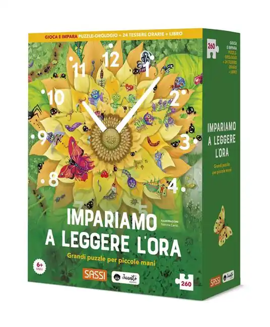 Nuova Collezione Impariamo a leggere l‘ora. Gioca e impara. Con 24 tessere orarie. Con puzzle