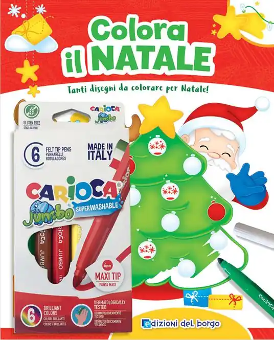 Colora il Natale. Tanti disegni da colorare per Natale! Ediz. a colori. Con 6 pennarelli Subito Disponibile
