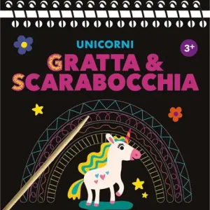 Unicorni. Gratta e scarabocchia. Ediz. a colori. Ediz. a spirale. Con matita di legno Promo Stagionale