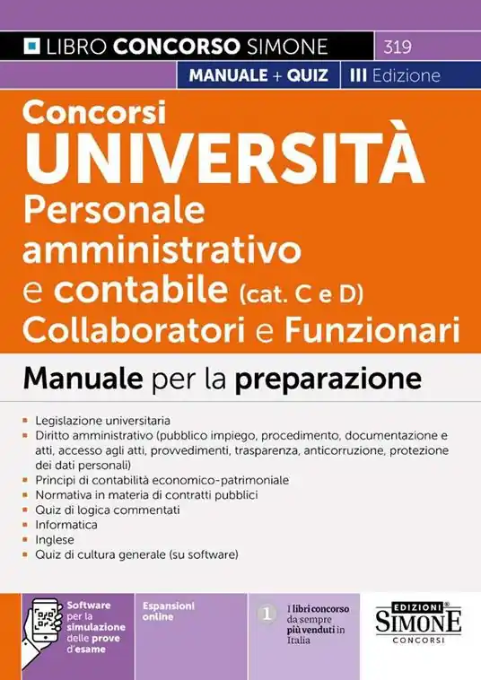 Occasione Concorsi Università. Personale amministrativo e contabile (categorie C e D). Collaboratori e funzionari. Manuale per la preparazione. Con espansione online