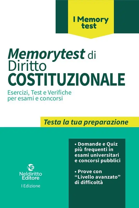 Memorytest di diritto costituzionale. Esercizi, test e verifiche per esami e concorsi Professionale