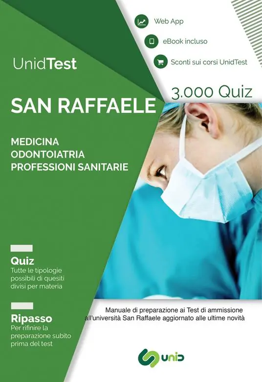 UnidTest. Università San Raffaele. 3.000 quiz per il test di ammissione a Medicina, Odontoiatria e Professioni sanitarie. Con web app Spedizione Espresso