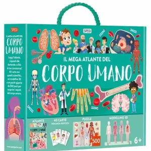 Il mega atlante del corpo umano. Ediz. a colori. Con modellino 3D. Con puzzle. Con 40 Carte Spedizione Espresso