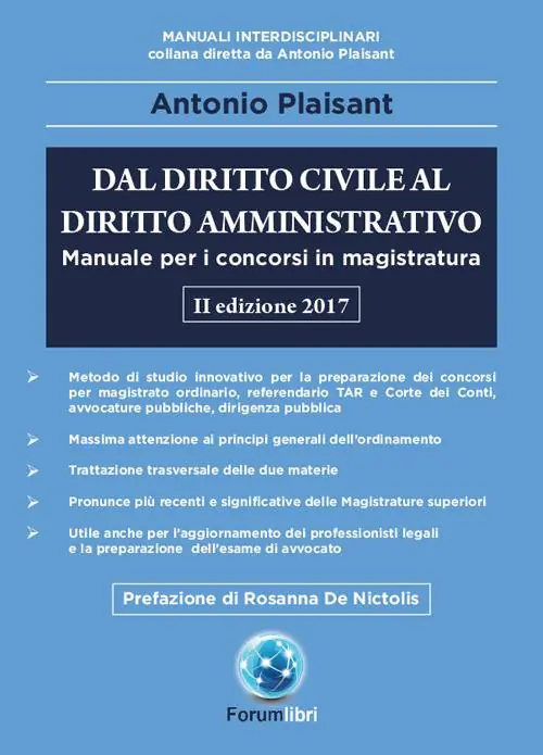 Dal diritto civile al diritto amministrativo. Manuale per i concorsi in magistratura Acquista Ora