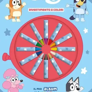 Divertimento a colori! Il mio album pastello. Bluey. Ediz. a colori. Con 12 pastelli a cera Scelto Dai Clienti