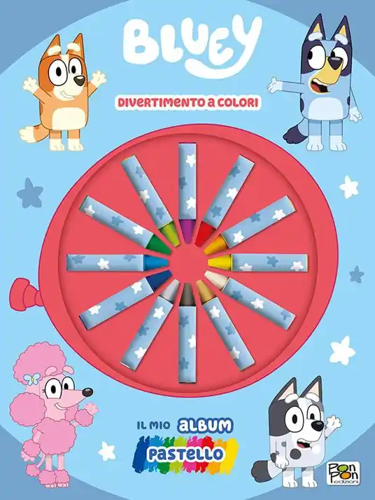 Divertimento a colori! Il mio album pastello. Bluey. Ediz. a colori. Con 12 pastelli a cera Scelto Dai Clienti