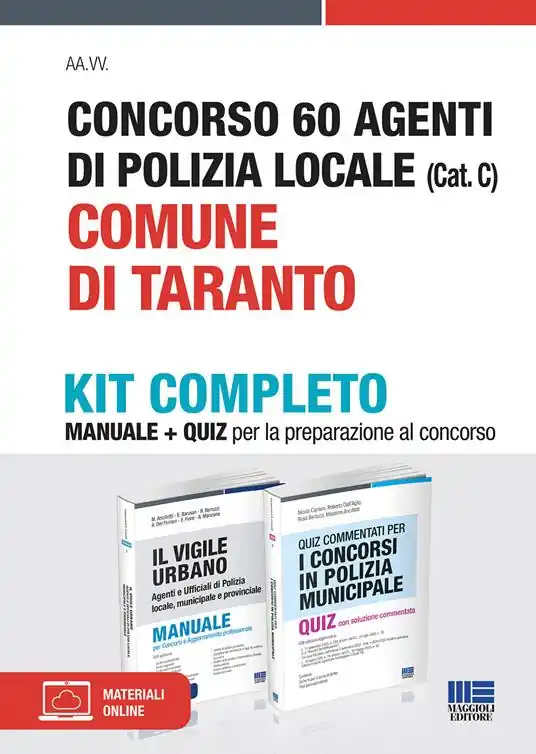 Acquista Ora Concorso 60 agenti di polizia locale (Cat. C). Comune di Taranto. Kit completo. Con espansione online
