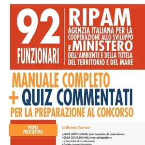 Spedizione Espresso 92 Funzionari RIPAM manuale completo + quiz commentati per la preparazione al concorso