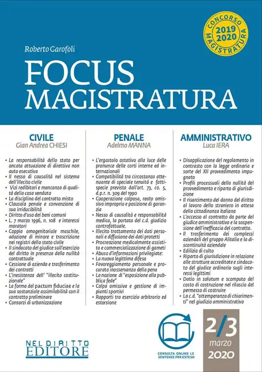 Offerta Speciale Focus magistratura. Concorso magistratura 2020 Civile, penale, amministrativo. Vol. 2