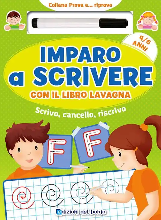 Prezzo Di Fabbrica Imparo a scrivere con il libro lavagna. Scrivo, cancello, riscrivo. 4-6 anni. Con pennarello con inchiostro a base d‘acqua