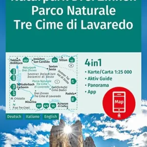 Vendita Finale Carta escursionistica n. 047. Tre cime di Lavaredo 1 25.000. Ediz. tedesca, italiana e inglese