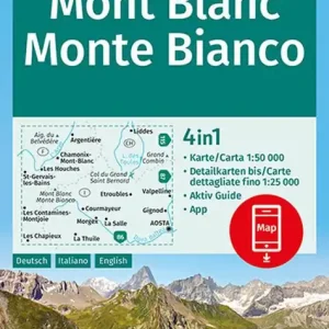 Di Tendenza Carta escursionistica n. 85. Monte Bianco 1 50.000. Ediz. italiana, tedesca e inglese