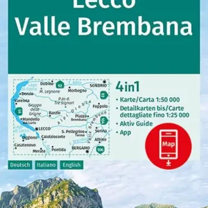 Spedizione Espresso Carta escursionistica n. 105. Lecco, Valle Brembana 1 50.000. Ediz. italiana, tedesca e inglese