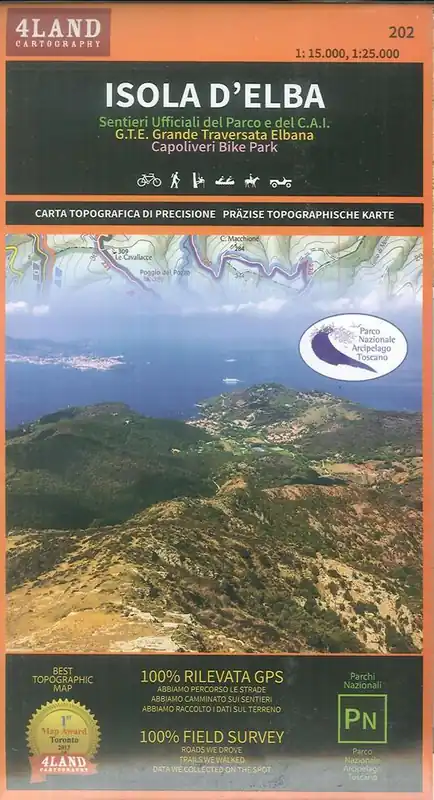 Isola d‘Elba. Sentieri ufficiali del Parco e del CAI. G.T.E. Grande Traversata Elbana. Capoliveri bike park 1 25.000. Ediz. italiana, inglese e tedesca Compra Online