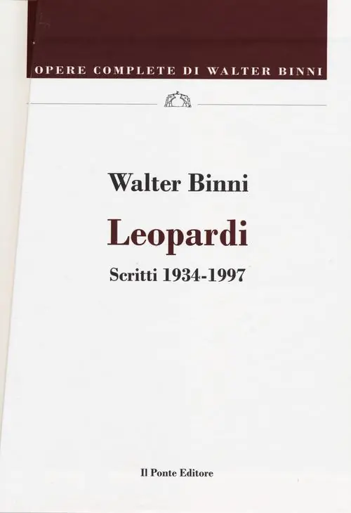 Leopardi. Scritti 1834-1837 Occasione Imperdibile