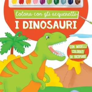 Colora con gli acquerelli. I dinosauri. Ediz. a spirale. Con pennello e 10 pastiglie d‘acquerello Bestseller