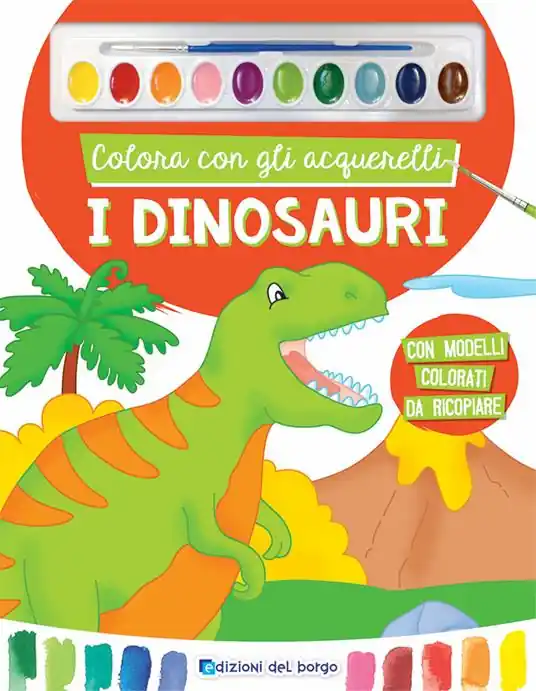 Colora con gli acquerelli. I dinosauri. Ediz. a spirale. Con pennello e 10 pastiglie d‘acquerello Bestseller