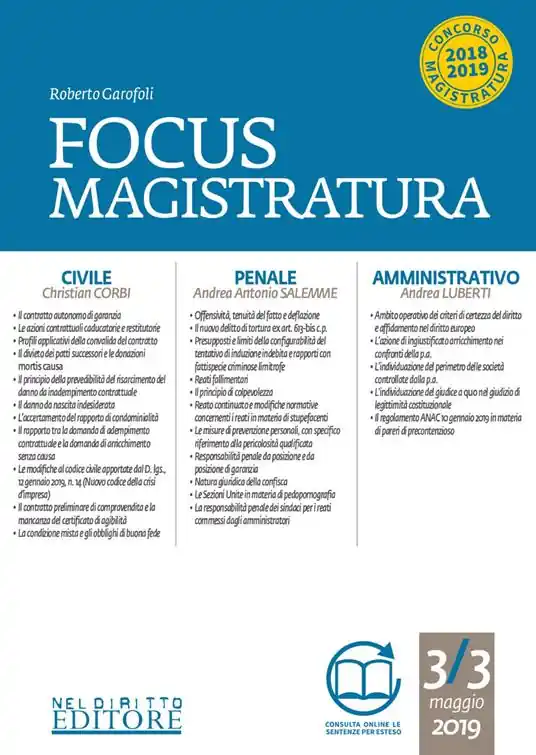 Focus magistratura. Concorso magistratura 2019 Civile, penale, amministrativo (2019). Con espansione online. Vol. 3 Offerta Lampo