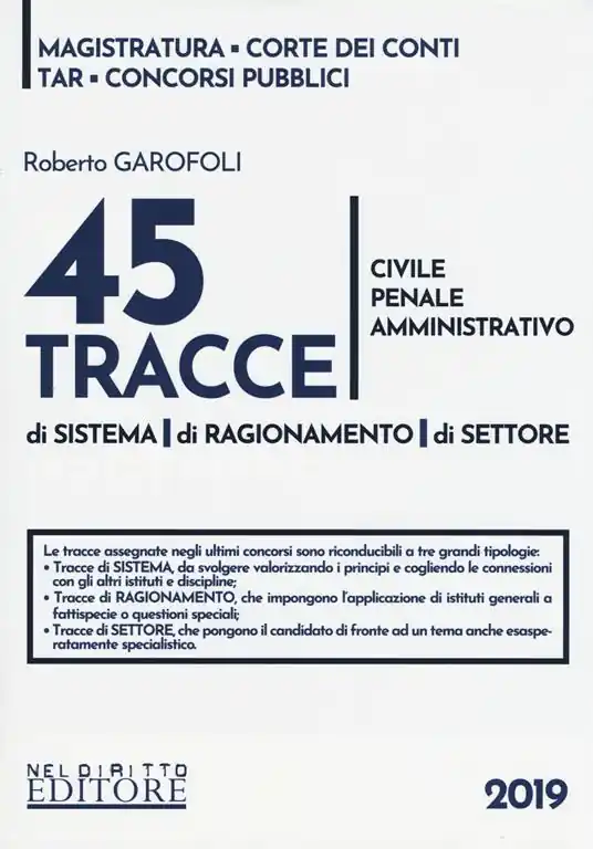 Compra Online 45 tracce di sistema di sistema, di ragionamento, di settore. Civile, penale, amministrativo