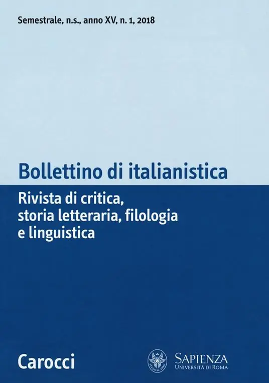 Bollettino di italianistica. Rivista di critica, storia letteraria, filologia e linguistica (2018). Vol. 1 Non Perdere