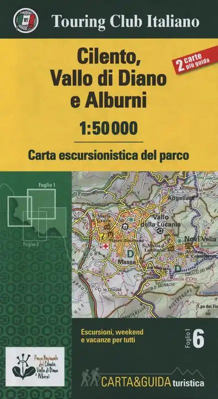 Cilento, Vallo di Diano e Alburni 1 50.000. Carta escursionistica del parco. Con Libro Guida del parco Saldi