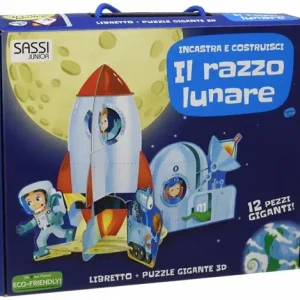 Offerta Il razzo lunare. Incastra e costruisci. Libro puzzle