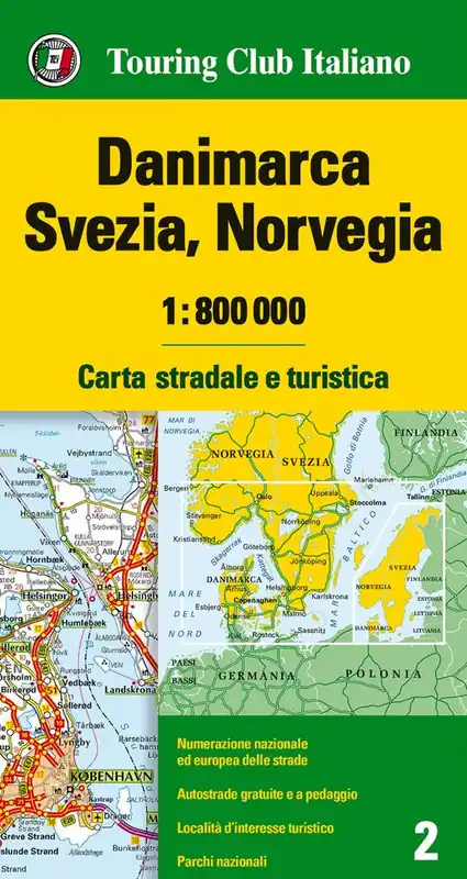 Danimarca, Svezia, Norvegia 1 800.000. Carta stradale e turistica. Ediz. multilingue Di Tendenza